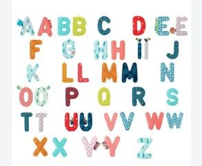 une image représentant les lettres de l'alphabet, réalisées en tissu