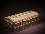 an old trunk that is sitting on a table