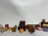 a lot of toys that are sitting on a white surface