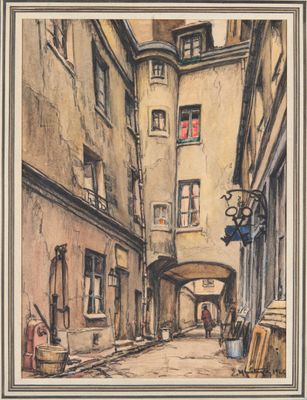 Émile MENETRIER (1893-1980). "Passage de la Verrerie, Paris …