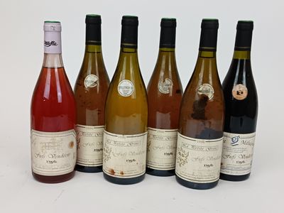 6 Bouteilles FIEFS VENDÉENS - PISSOTTE 5 1996 et une rouge e…