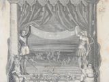 a drawing of a stage with a man and a woman on it