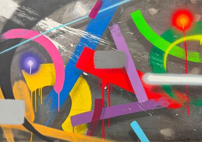 une peinture colorée sur la façade d'un immeuble