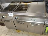 stainless steel commercial kitchen equipment in a commercial kitchen