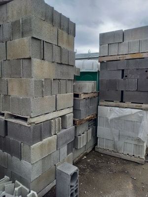a pile of cinder blocks stacked on top of each other