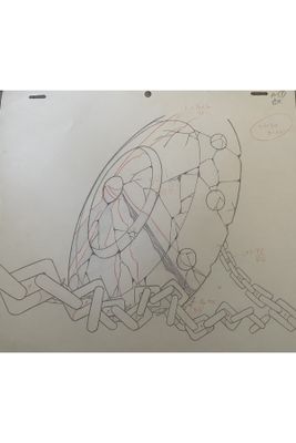 a drawing on a white board with a drawing of a man on it