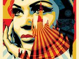 a poster of a woman with a fan in her hand