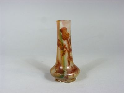 DAUM Nancy - Petit vase soliflore à long col en verre multic…