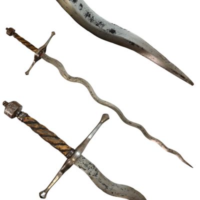 Rare, European, Two-handed Flamberge sword, wavy sword, 1... - 74783359 ...