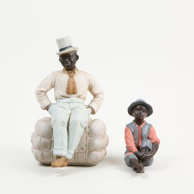 DELARUE et PICARD Sujet en terre cuite polychrome figurant u…