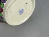 a close up of a coffee cup on a table