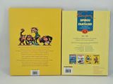 a yellow book with a picture of cartoon characters on it