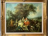 une image d'une peinture représentant un groupe de personnes dans un champ