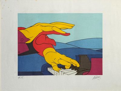 une image représentant un tableau où l'on voit une personne en train de jouer du piano