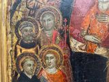 an image of a painting of a group of people with a cross