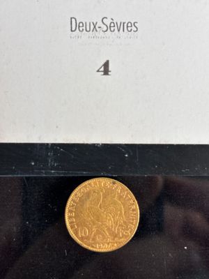 an image of a gold coin sitting on top of a black table