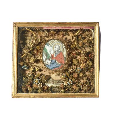 an image of a painting of a woman and child in a garden