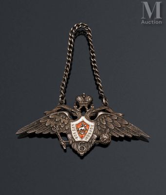 an image of a metal badge with wings and a shield on it