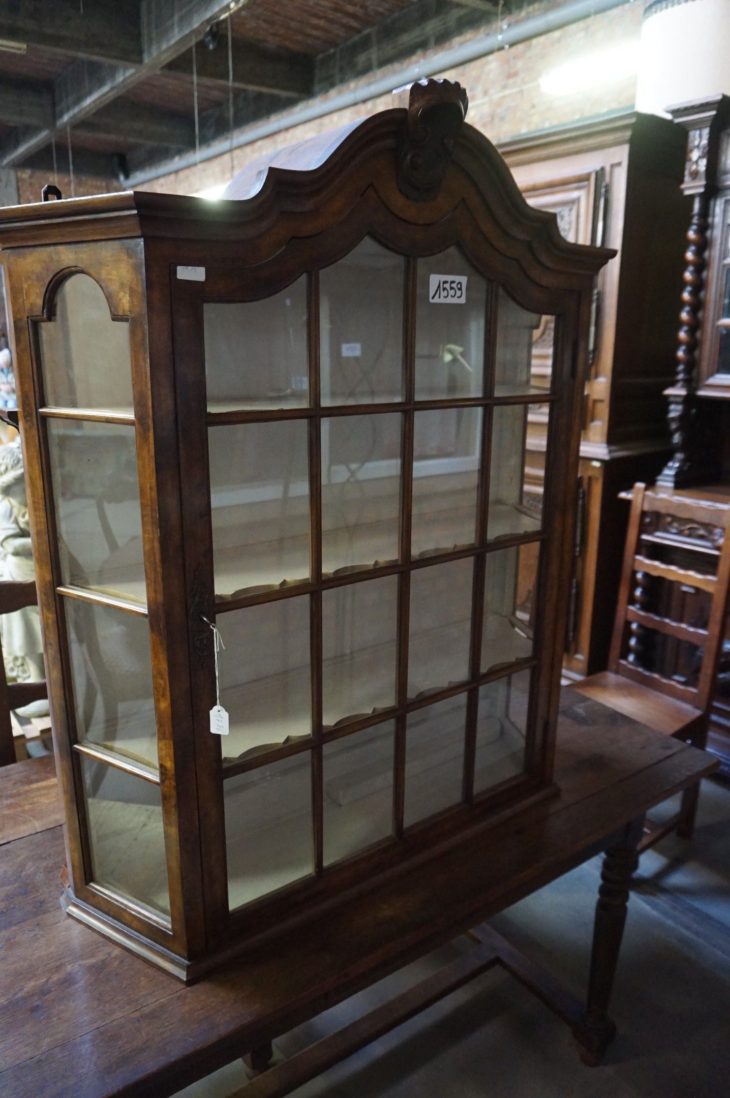 belle vitrine suspendue antique hollandaise - placage en ron…