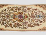 an oriental rug with a floral design on a white background