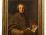 portrait of a gentleman reading a book in a golden frame