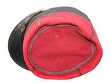 an image of a red hat with a black band