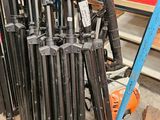 a lot of metal pipes that are stacked together
