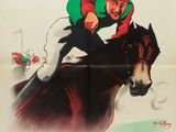 affiche représentant un homme à cheval en couverture d'un magazine