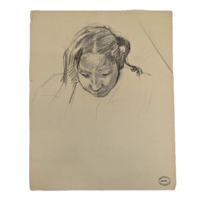 un dessin représentant une femme avec une queue de cheval