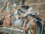 une peinture sur le mur d'un immeuble représentant un homme et une femme