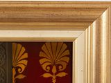 a picture of a picture of a red and gold wall