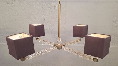 PORTA ROMANA Lustre de forme carrée à quatre branches en mét…