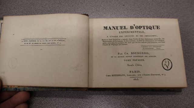 Manuel d’optique expérimentale 1825