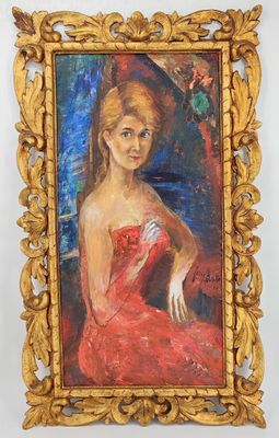 Jeannette Lacay-Burato (1924 - 2002), Autoportrait Huile sur…