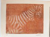 a picture of a drawing of a zebra on a piece of paper