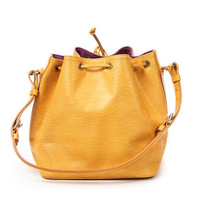 Sac seau Louis Vuitton en cuir Epi jaune