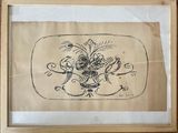 a picture of a drawing on a piece of paper in a frame