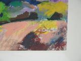 a painting on the wall of a room with a picture on the wall
