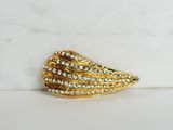 vintage gold tone and clear rhine broochle pin