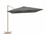 an umbrella with a wooden pole on a white background