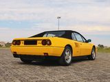 yellow ferrari sports car parked in a parking lot on a cloudy day