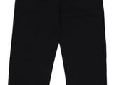 a black sweat pants with a white logo on the side