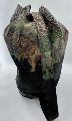 KENZO Besace porté épaule à bandoulière en tissu à fond impr…