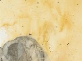 painting of an elephant standing in front of a dirty wall