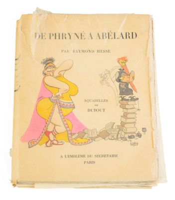 un vieux livre sur lequel figure le dessin d'une femme et d'un homme