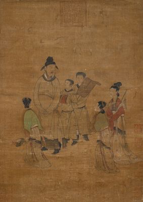 an image of a painting of a group of people in a field