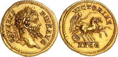 a gold coin with a horse and rider on it
