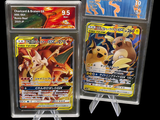 deux cartes Pokémon exposées sur un fond noir