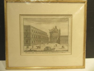 an old picture of a building with a clock tower in the background