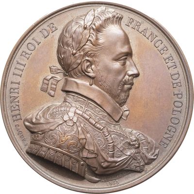 une image représentant une médaille d'argent sur laquelle figure le portrait d'un homme